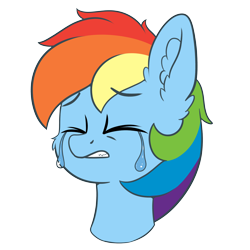 Size: 4000x4000 | Tagged: safe, artist:yelowcrom, derpibooru import, rainbow dash, pegasus, pony, bust, female, mare, sad, simple background, solo, teary eyes, transparent background