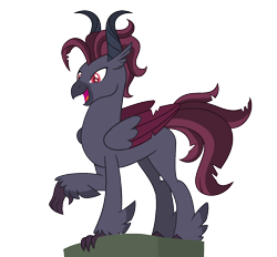 Size: 1500x1393 | Tagged: safe, artist:renhorse, derpibooru import, oc, classical hippogriff, hippogriff, horns, male, simple background, solo, transparent background