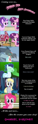 Size: 2000x6450 | Tagged: safe, artist:mlp-silver-quill, derpibooru import, coco pommel, derpy hooves, pinkie pie, soarin', starlight glimmer, sugar belle, earth pony, pegasus, pony, unicorn, comic:pinkie pie says goodnight, absurd resolution, comic, coming soon, our town, sweet apple acres