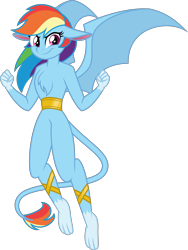 Size: 3008x4000 | Tagged: safe, artist:orin331, derpibooru import, rainbow dash, gargoyle, series:creature-verse, chest fluff, commission, female, jewelry, regalia, show accurate, simple background, solo, species swap