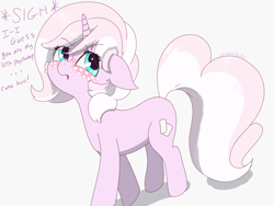 Size: 4000x3000 | Tagged: safe, artist:marshmallowfluff, derpibooru import, oc, oc only, oc:marshmallow fluff, pony, unicorn, blushing, freckles, looking away, solo, talking to viewer, text