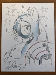 Size: 1536x2048 | Tagged: safe, artist:andypriceart, derpibooru import, applejack, earth pony, pony, captain america, female, mare, traditional art