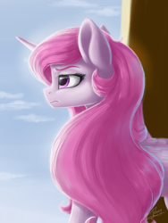 Size: 1500x2000 | Tagged: safe, artist:evedizzy26, derpibooru import, princess celestia, alicorn, pony, pink-mane celestia, solo, younger