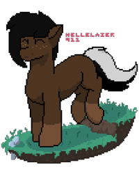 Size: 1200x1500 | Tagged: safe, artist:hellblazer911, derpibooru import, oc, oc only, earth pony, pony, eyes closed, female, freckles, mare, pixel art, simple background, smiling, solo, transparent background