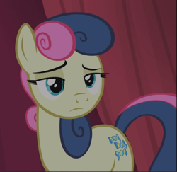 Size: 910x886 | Tagged: safe, derpibooru import, screencap, bon bon, sweetie drops, earth pony, pony, slice of life (episode), cropped, lidded eyes, solo