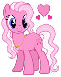 Size: 1240x1540 | Tagged: safe, artist:cherrycandi, derpibooru import, earth pony, pony, g3, base used, cutie mark, female, g3 to g4, generation leap, jewelry, necklace, not pinkie pie, pink, simple background, solo, transparent background, yours truly