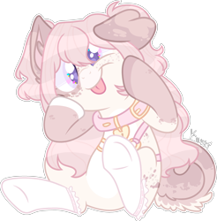 Size: 2966x3014 | Tagged: safe, artist:kurosawakuro, derpibooru import, oc, dog, dog pony, female, simple background, solo, tongue out, transparent background