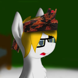 Size: 800x800 | Tagged: safe, artist:dianetgx, derpibooru import, oc, oc:axle bright, pony, unicorn, blurry background, chest fluff, glasses