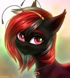 Size: 1800x2000 | Tagged: safe, artist:hakaina, derpibooru import, oc, bat pony, bee, insect, bat pony oc, bat wings, blurry background, sammy, wings