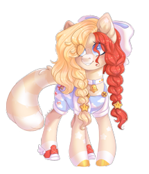 Size: 1585x1847 | Tagged: safe, artist:shady-bush, derpibooru import, oc, oc only, earth pony, pony, bell, bell collar, bow, braid, clothes, collar, female, hair bow, mare, simple background, solo, transparent background, twin braids, white outline