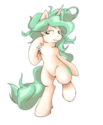 Size: 980x1190 | Tagged: safe, artist:stec-corduroyroad, derpibooru import, oc, oc only, oc:asha, unicorn, 2021 community collab, derpibooru community collaboration, female, looking at you, mare, simple background, smiling, smiling at you, solo, standing, transparent background
