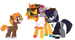 Size: 873x466 | Tagged: safe, artist:teafrown, derpibooru import, cheese sandwich, maud pie, oc, oc:berry twist, oc:burned pumpkin, earth pony, pony, alternate design, base used, colt, family, female, filly, male, maudwich, offspring, parent:cheese sandwich, parent:maud pie, parents:maudwich, shipping, straight