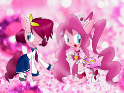 Size: 1600x1200 | Tagged: safe, artist:luckyclau, derpibooru import, pinkie pie, earth pony, pony, clothes, cosplay, costume, cure happy, precure, pretty cure, smile precure