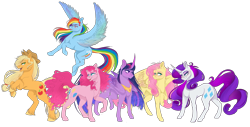 Size: 3775x1917 | Tagged: safe, artist:copshop, derpibooru import, applejack, fluttershy, pinkie pie, rainbow dash, rarity, twilight sparkle, twilight sparkle (alicorn), alicorn, earth pony, pegasus, pony, unicorn, mane six, raised hoof, simple background, transparent background