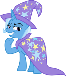 Size: 3000x3417 | Tagged: safe, artist:jeatz-axl, derpibooru import, trixie, pony, unicorn, cape, clothes, female, grin, hat, mare, simple background, smiling, solo, transparent background, trixie's cape, trixie's hat, vector