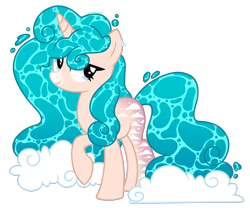 Size: 1743x1469 | Tagged: safe, artist:leaficun3, derpibooru import, oc, oc:crystal clear, pony, unicorn, female, mare, simple background, solo, transparent background, water mane