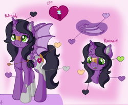 Size: 1280x1056 | Tagged: safe, artist:appleneedle, derpibooru import, oc, oc:velvet rose, alicorn, bat pony, pony, art, character, commission, digital, draw, drawing, fanart, paint, painting, reference sheet