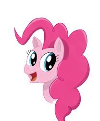 Size: 2500x3000 | Tagged: safe, artist:nordicllama, derpibooru import, pinkie pie, earth pony, pony, bust, female, mare, open mouth, pink coat, pink mane, simple background, smiling, solo, white background