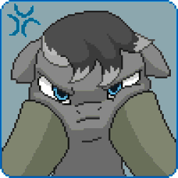 Size: 300x300 | Tagged: safe, artist:imreer, derpibooru import, oc, oc only, earth pony, pony, angry, animated, cheek squish, commission, cross-popping veins, earth pony oc, gif, grumpy, hooves, looking at you, male, offscreen character, pixel art, pov, squishy cheeks, stallion, ych result