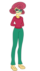 Size: 1762x3112 | Tagged: safe, artist:3d4d, posey shy, equestria girls, clothes, equestria girls-ified, female, glasses, hands behind back, high res, pants, shoes, simple background, solo, sweater, transparent background