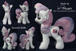 Size: 1980x1320 | Tagged: safe, artist:wdeleon, derpibooru import, sweetie belle, unicorn, custom, female, filly, irl, minky, multiple angles, photo, plushie, solo, standing, toy