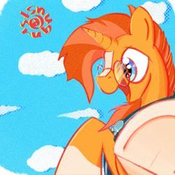 Size: 1280x1280 | Tagged: safe, artist:ujimone, derpibooru import, sunburst, pony, unicorn, solo