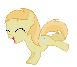 Size: 960x833 | Tagged: safe, artist:the-wet-onion, derpibooru import, noi, earth pony, pony, call of the cutie, cute, cutie mark, dancing, elated, female, filly, noiabetes, pillow, simple background, transparent background, vector