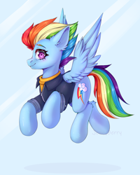 Size: 1856x2320 | Tagged: safe, artist:jennyberry, derpibooru import, rainbow dash, pegasus, pony, the last problem, fluffy, older, older rainbow dash, solo