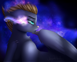 Size: 2000x1600 | Tagged: safe, artist:minelvi, derpibooru import, oc, oc only, cat, cat pony, original species, pony, bedroom eyes, looking back, solo, sombra eyes, wings