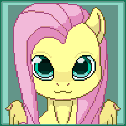 Size: 300x300 | Tagged: safe, artist:imreer, derpibooru import, fluttershy, pegasus, pony, :3, abstract background, animated, bust, cat smile, catface, commission, cute, daaaaaaaaaaaw, eyes closed, female, gif, mare, open mouth, pixel art, shyabetes, sneezing, solo, ych result