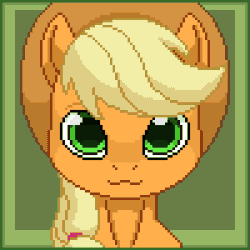 Size: 300x300 | Tagged: safe, artist:imreer, derpibooru import, applejack, earth pony, pony, abstract background, animated, bust, commission, cute, eyes closed, female, gif, hat, jackabetes, mare, pixel art, sneezing, solo, ych result
