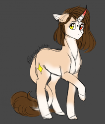 Size: 700x827 | Tagged: safe, artist:rcdesenhista, derpibooru import, oc, oc:auora, kirin, curved horn, horn, kirin hybrid, kirin oc, shy, sketch