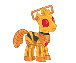 Size: 285x236 | Tagged: safe, derpibooru import, idw, cyborg, pony, antagonist, crossover, cyber pony, cyberman, doctor who, gameloft, idw showified, official, official art, ponified, simple background, transparent background