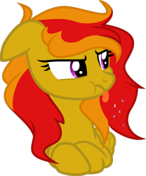 Size: 890x1070 | Tagged: safe, artist:sanybaby, derpibooru exclusive, derpibooru import, oc, oc:sunrise flair, pegasus, base used, female, lying down, raspberry, screencap reference, solo, tongue out