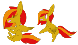 Size: 1730x1010 | Tagged: safe, artist:lamb-shack, derpibooru import, oc, oc only, oc:sunrise flair, pegasus, big ears, ears, female, simple background, sitting, solo, transparent background