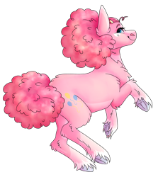 Size: 2373x2661 | Tagged: safe, artist:amcirken, derpibooru import, pinkie pie, earth pony, pony, alternate hairstyle, female, fluffy, mare, simple background, solo, transparent background, unshorn fetlocks