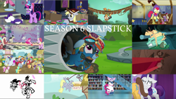 Size: 1954x1100 | Tagged: safe, derpibooru import, edit, edited screencap, editor:quoterific, screencap, apple bloom, applejack, beaude mane, big macintosh, blue october, blueberry muffin, caramel, carrot top, cherry spices, crackle pop, daisy, derpy hooves, diamond tiara, doctor whooves, flower wishes, golden harvest, lily, lily valley, luckette, lucky breaks, pinkie pie, princess flurry heart, quibble pants, rainbow dash, rainbowshine, randolph, rarity, roseluck, shining armor, snips, spike, strawberry ice, sugar stix, sunshower raindrops, tender brush, tornado bolt, twilight sparkle, twilight sparkle (alicorn), twinkleshine, winter lotus, zephyr breeze, alicorn, pony, unicorn, applejack's "day" off, dungeons and discords, flutter brutter, gauntlet of fire, newbie dash, no second prances, on your marks, stranger than fan fiction, the cart before the ponies, the crystalling, the gift of the maud pie, the saddle row review, to where and back again, bone, book, bookshelf, clothes, crimson skate, electrocution, faceplant, garbuncle, race swap, rainbow trash, rope bridge, sir mcbiggen, skeleton, slapstick, snips' dad, trash can, unicorn big mac, uniform, wonderbolts uniform