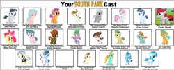 Size: 2500x1008 | Tagged: safe, artist:rapmlpandbttffan23, derpibooru import, apple bloom, button mash, carrot crunch, chipcutter, featherweight, lightning dust, pipsqueak, pound cake, princess ember, rumble, shady daze, skeedaddle, snails, snips, spike, sweetie belle, tender taps, train tracks (character), tulip swirl, oc, oc:cyan lightning, dragon, earth pony, pegasus, pony, unicorn, colt, female, filly, male, mare, meme, recast meme, south park