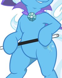 Size: 3397x4298 | Tagged: safe, artist:joey darkmeat, artist:refro82, derpibooru import, edit, trixie, pony, unicorn, belly, bipedal, cape, clothes, featureless crotch, pictures of bellies, simple background, smiling, transparent background, vector, vector edit, wand