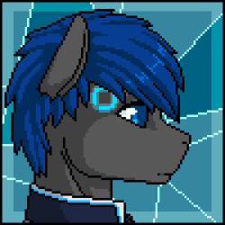 Size: 300x300 | Tagged: safe, artist:imreer, derpibooru import, oc, oc only, anthro, earth pony, abstract background, animated, bust, clothes, commission, detroit: become human, earth pony oc, error, gif, glitch, male, pixel art, solo, ych result