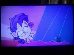 Size: 320x240 | Tagged: safe, artist:grandescartoons, derpibooru import, screencap, rarity, pony, unicorn, bad thing no. 3, my little pony: pony life, spoiler:pony life s01e05, crazy face, discovery kids, discovery kids logo, faic, gollum, messy mane, screenshots, wavy mouth