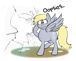 Size: 800x640 | Tagged: safe, artist:acesential, ponerpics import, derpy hooves, pegasus, pony, breaking the fourth wall, deleted from derpibooru, female, fourth wall, mare, solo