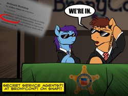 Size: 1000x750 | Tagged: safe, artist:acesential, ponerpics import, oc, pony, bronycon, deleted from derpibooru, ponified, secret service