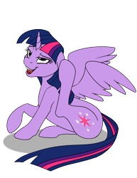 Size: 927x1200 | Tagged: safe, artist:acesential, ponerpics import, twilight sparkle, twilight sparkle (alicorn), alicorn, pony, behaving like a dog, deleted from derpibooru, ear scratch, majestic as fuck, scratching, solo