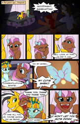 Size: 699x1080 | Tagged: safe, artist:acesential, ponerpics import, oc, oc only, oc:bowtie, oc:cabbie, oc:calpain, oc:liberty, oc:penny, comic:new beginnings, comic, convention, deleted from derpibooru, ponycon, ponycon nyc