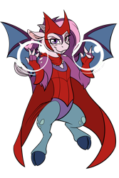 Size: 1024x1536 | Tagged: safe, artist:acesential, ponerpics import, oc, oc only, oc:mirage, draconequus, clothes, cosplay, costume, deleted from derpibooru, ponycon, scarlet witch, simple background, solo, transparent background