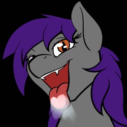 Size: 800x800 | Tagged: safe, artist:acesential, ponerpics import, oc, oc only, oc:sonar amethyst, bat pony, pony, deleted from derpibooru, heterochromia, licking screen, pony face, solo