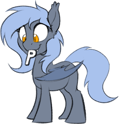 Size: 631x641 | Tagged: safe, artist:acesential, ponerpics import, oc, oc only, oc:panne, bat pony, pony, bat pony oc, deleted from derpibooru, ear fluff, ears, female, mare, mouth hold, p, simple background, solo, transparent background