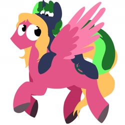 Size: 1800x1800 | Tagged: safe, artist:acesential, ponerpics import, oc, oc:immel, oc:veloxen, pegasus, pony, unicorn, carrying, deleted from derpibooru, duo