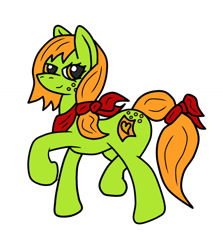 Size: 1024x1147 | Tagged: safe, artist:dice-warwick, derpibooru import, oc, oc:lottery, earth pony, pony, fallout equestria, butt freckles, clothes, digital art, female, freckles, mane tie, mare, scarf, solo, tail tie